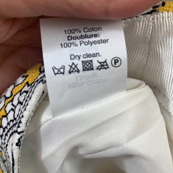 J Crew Basket Weave Paisley Yellow Pencil Skirt - Picture 4 of 5